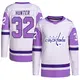 Authentic Youth Dale Hunter White/Purple Washington Capitals Hockey Fights Cancer Primegreen Jersey