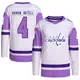 Authentic Youth Hardy Haman Aktell White/Purple Washington Capitals Hockey Fights Cancer Primegreen Jersey